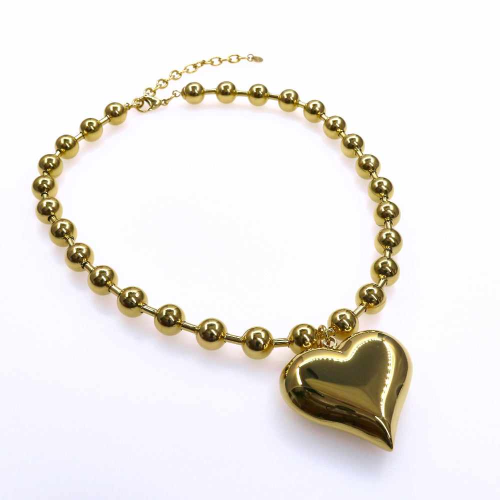 18484 BEADS CHAIN - Chic Chunky Gold & Silver Beads Chain Design