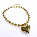18484 BEADS CHAIN - Chic Chunky Gold & Silver Beads Chain Design