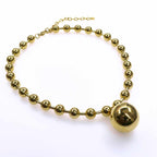 18484 BEADS CHAIN - Chic Chunky Gold & Silver Beads Chain Design