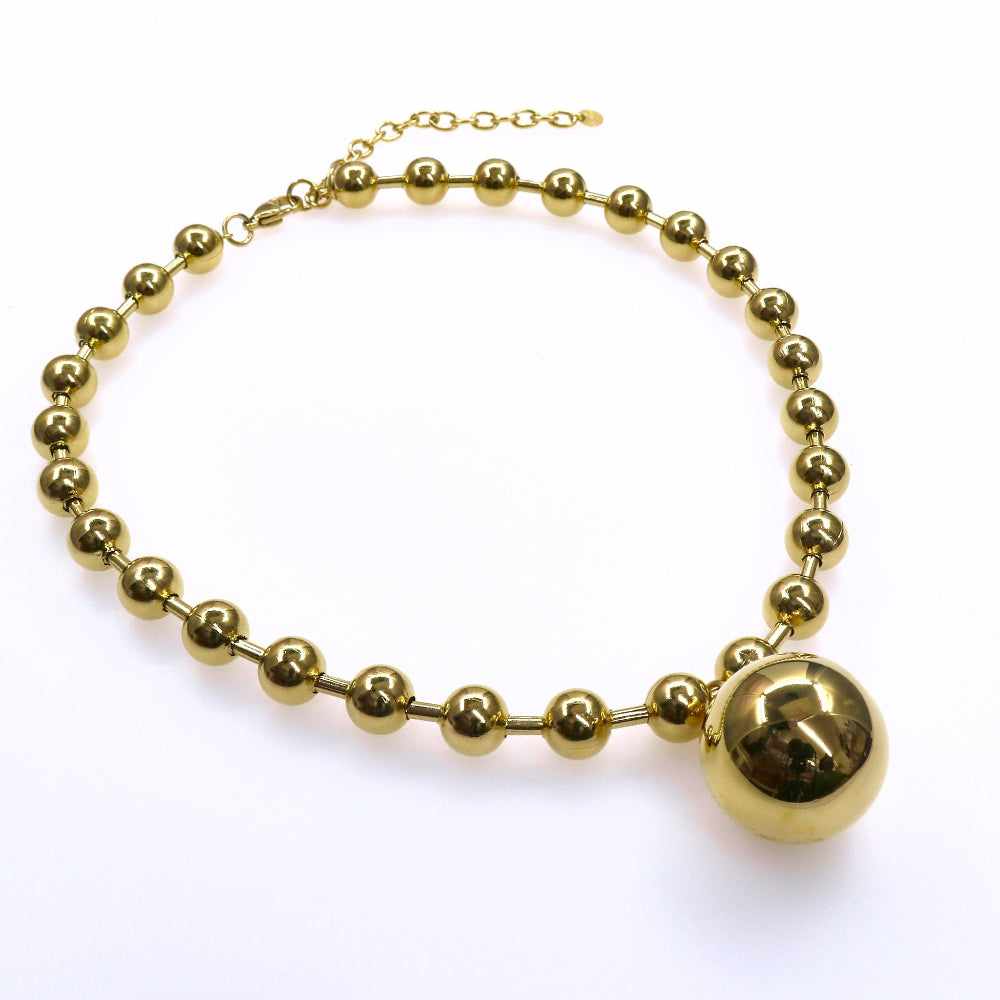 18484 BEADS CHAIN - Chic Chunky Gold & Silver Beads Chain Design