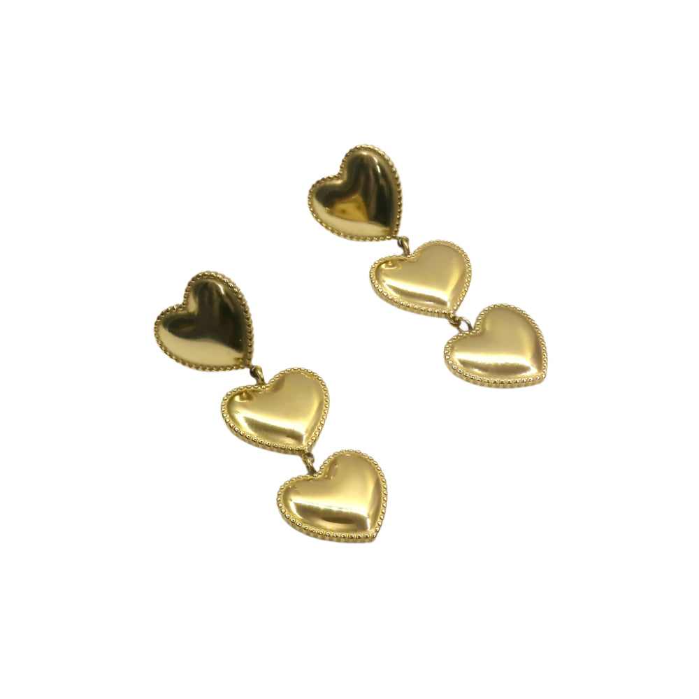 18861 3 HEART LONG EARRING