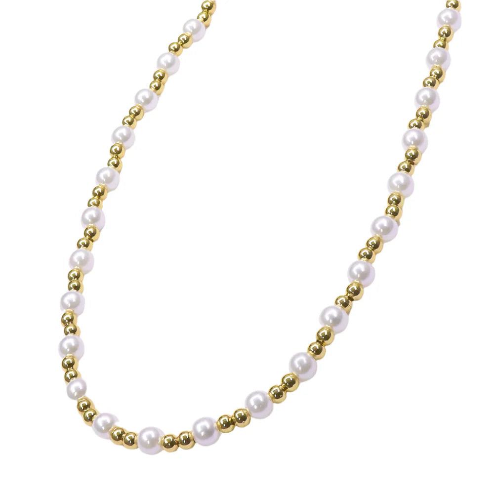 19679 BEADS PEARLS COLLAR