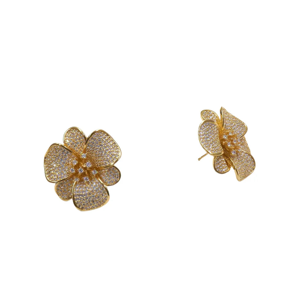 19707 PAVE CRISTAL FLOR EARRING