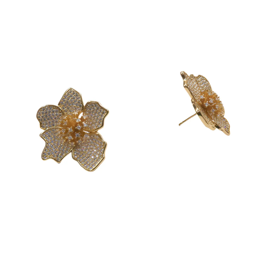 19707 PAVE CRISTAL FLOR EARRING