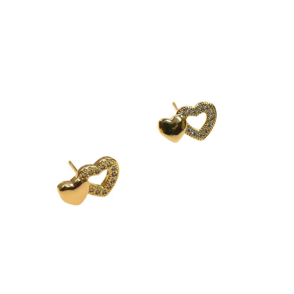 5518050 DOUBLE HEART STUD EARRING