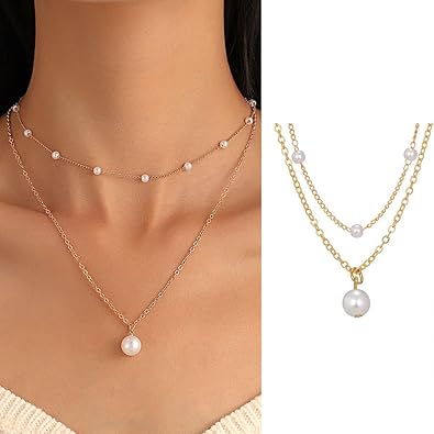 16Pcs Gold Necklaces Set for Women 14k Gold Plated Dainty Trendy Pendant Chain Choker Pack Multilayer Necklace Set for Women Adjustable Jewelr