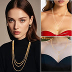 34pcs Gold Jewelry Set for Women Multi Layered Necklace Knuckle Rings Stackable Bracelets Dainty Earrings Fashion Jewelry set Anniversary Birthday Valentine Gift Pack for Women Girls