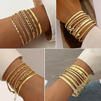 137 Pieces Gold Jewelry Set for Women, 12 Necklace, 14 Bracelet, 21 Earrings, 24 Knuckle Rings, 66 Hair Accessory Gold Plated Jewelry Set for Women Gift