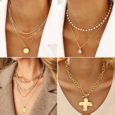 FANDY 137 Pieces Gold Jewelry Set for Women, 12 Necklace, 14 Bracelet, 21 Earrings, 24 Knuckle Rings, 66 Hair Accessory Gold Plated Jewelry Set for Women Gift