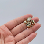 Anillo ajustable de 4 direcciones relleno de oro de 18 k con circonita cúbica y patrón de extremo abovedado