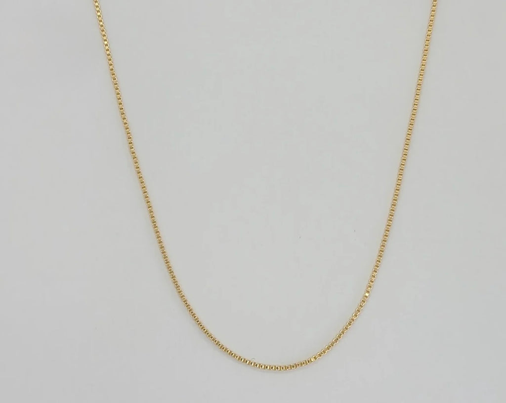 (1-1508) Cadena de eslabones de caja de 0,9 mm laminada en oro - BGF