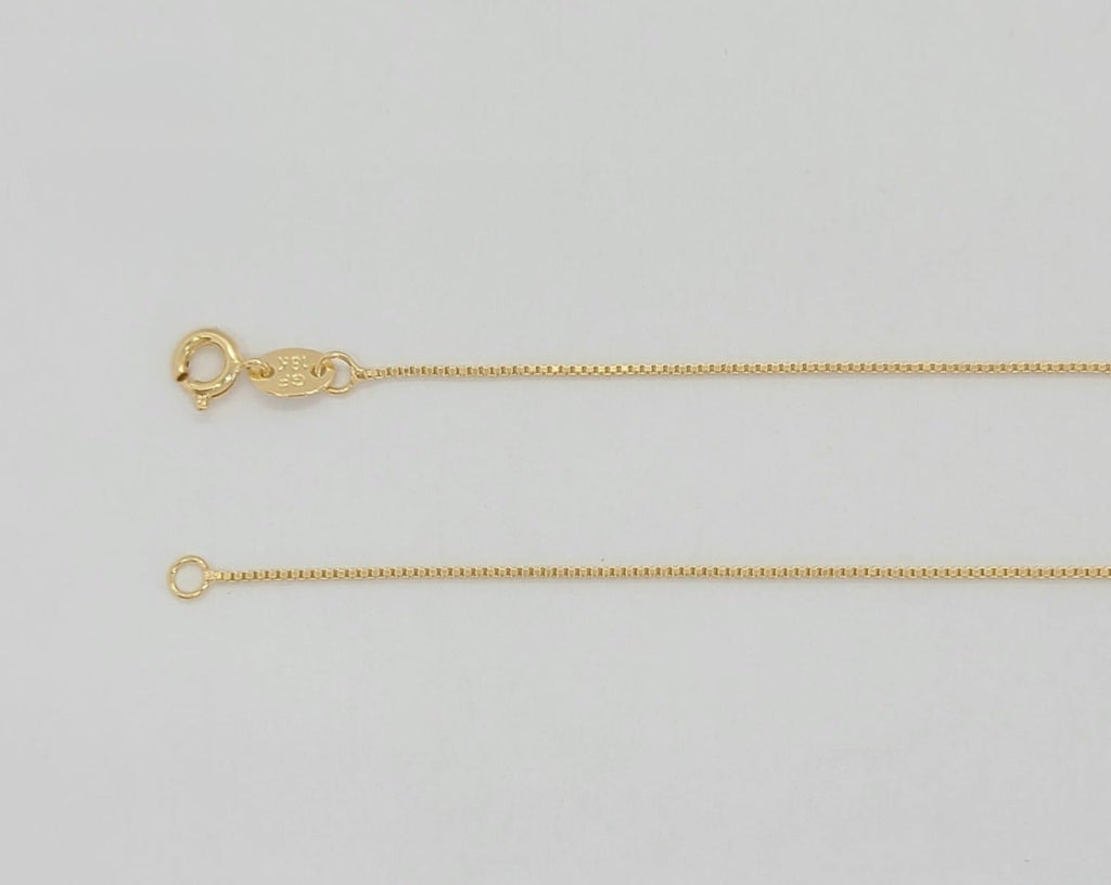 (1-1508) Cadena de eslabones de caja de 0,9 mm laminada en oro - BGF