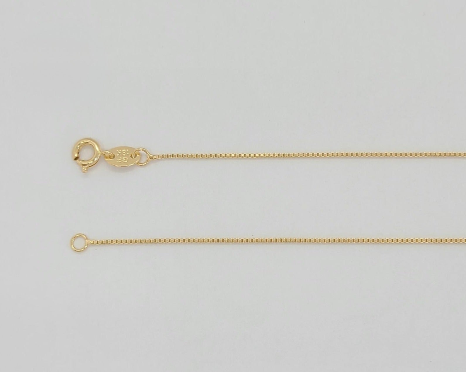 (1-1508) Cadena de eslabones de caja de 0,9 mm laminada en oro - BGF