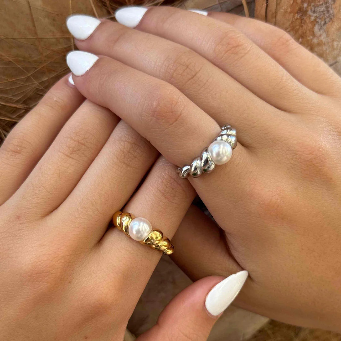 5517341 TWIST RIVER PEARL GOLD & SILVER RING