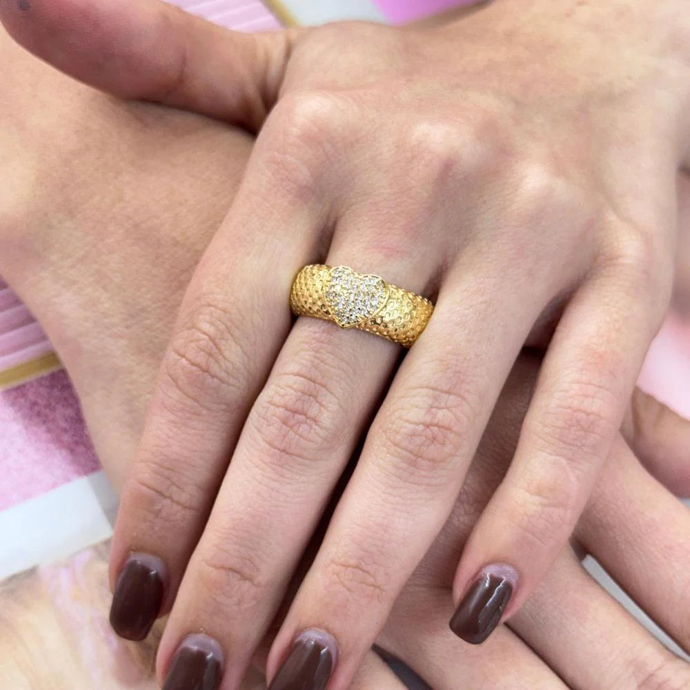 19037 SHINE PAVE HEART RING