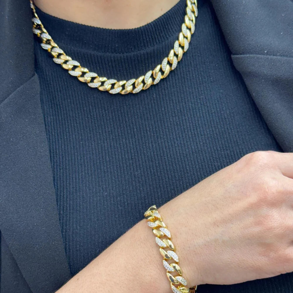 19798 SHINE CUBAN LINK SET