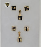 (1-6348) Gold Laminate - Square Zircon Set - BGF