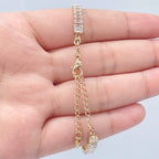Gorgeous 18k Gold Filled Baguette Cubic Zirconia Set Choker Necklace and Bracelet And Jewelry Making Supplies