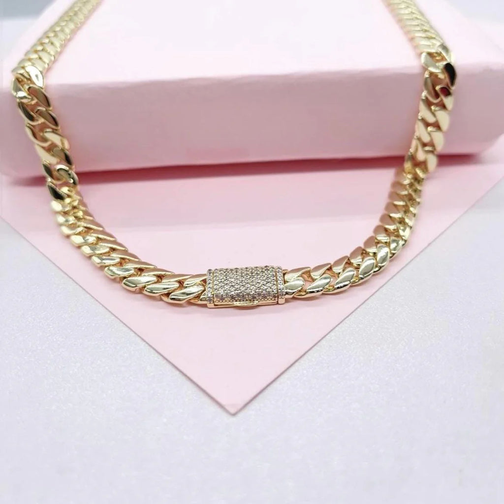 14k Gold Filled 6mm Monaco Link Necklace Chain