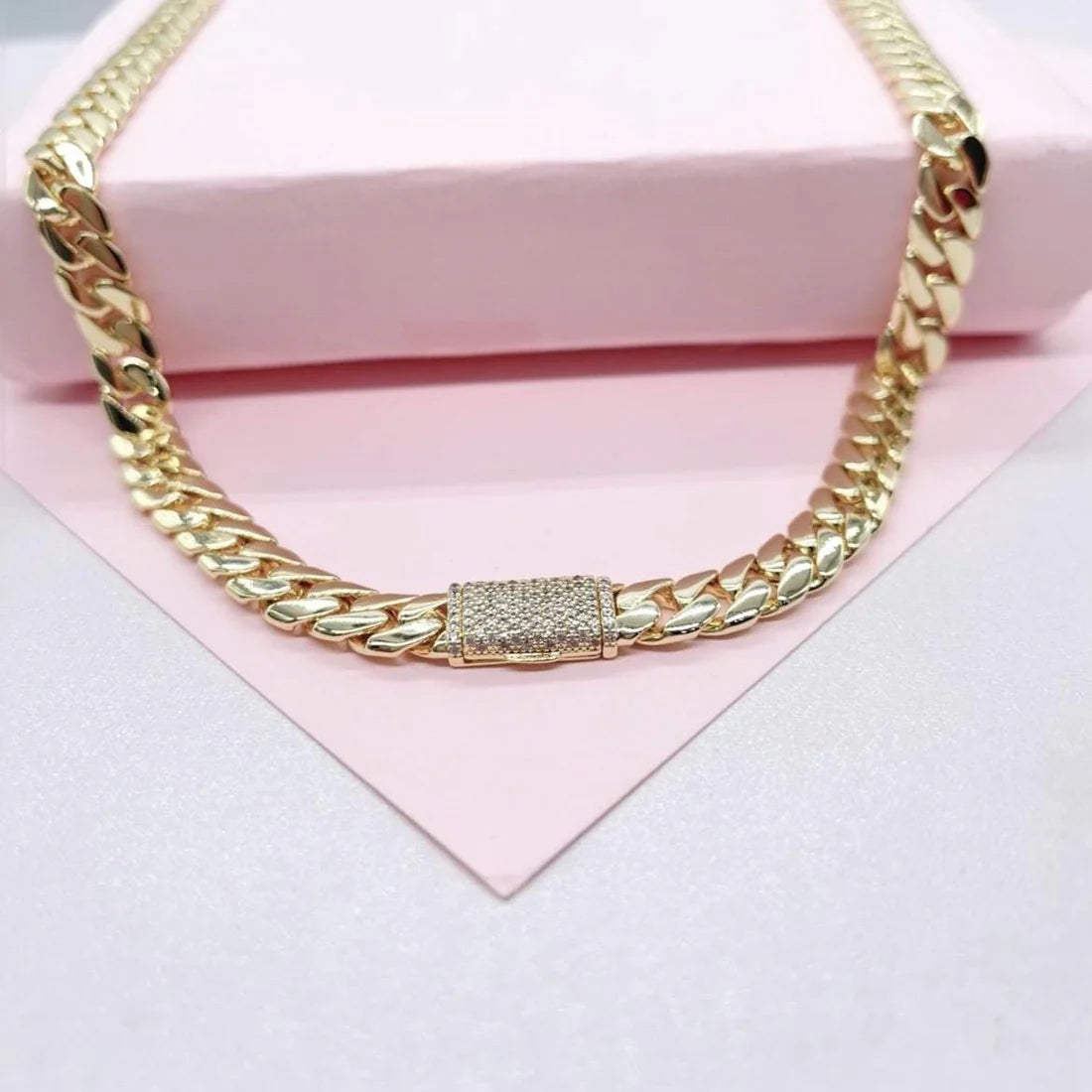 14k Gold Filled 6mm Monaco Link Necklace Chain