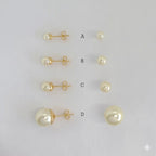 (1-1019-1) Pendientes de perla laminada en oro - BGF