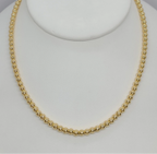 (1-6036) Collar de cuentas de 4 mm laminadas en oro - BGF