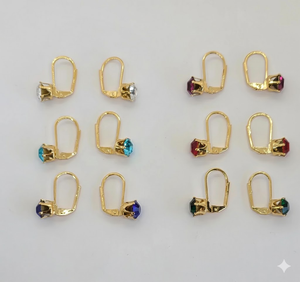 (1-1149-1) Laminado de Oro - Pendientes Multicolor - BGF