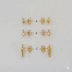 (1-1162-1) Laminado de oro - Pendientes de botón - BGO