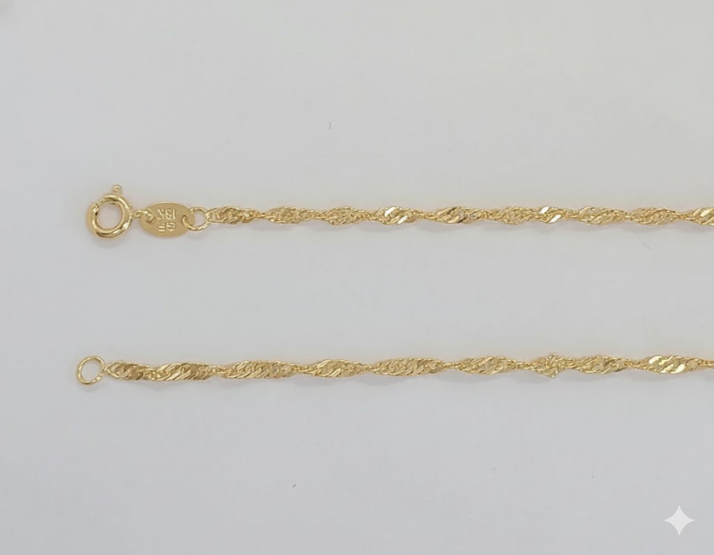 (1-1742) Cadena de eslabones Singapur laminados en oro de 2 mm - BGF