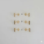 (1-1148-1) Pendientes de cruz con laminado dorado - BGF