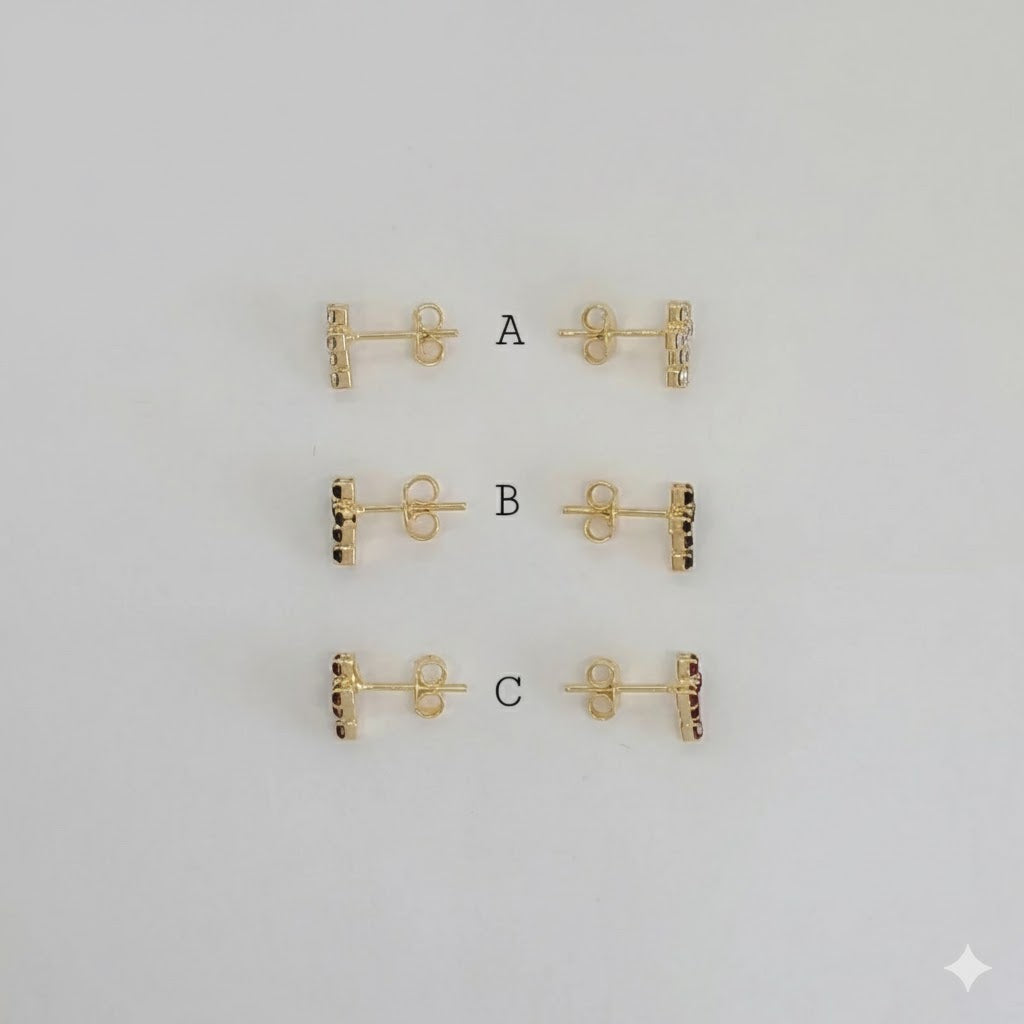 (1-1148-1) Pendientes de cruz con laminado dorado - BGF