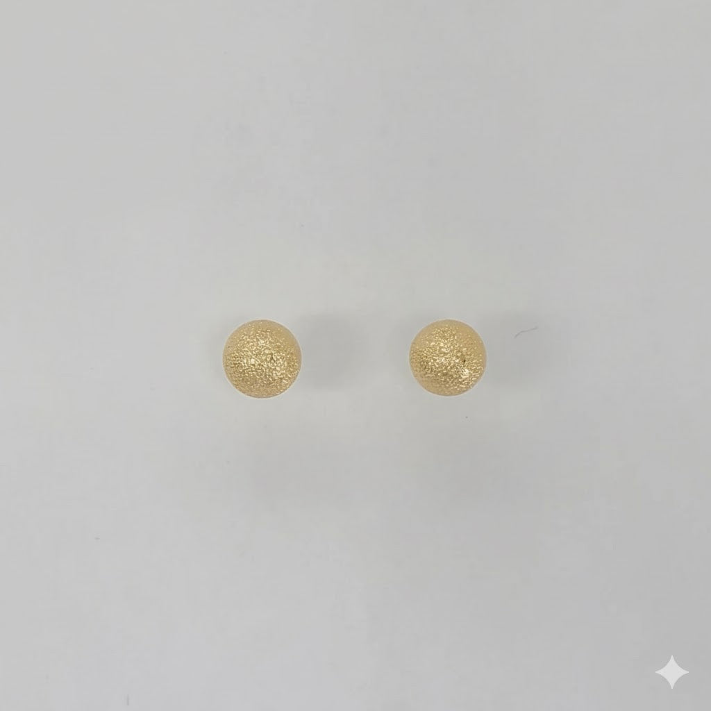 (1-1077) Laminado de Oro - Pendientes de Bolas - BGF