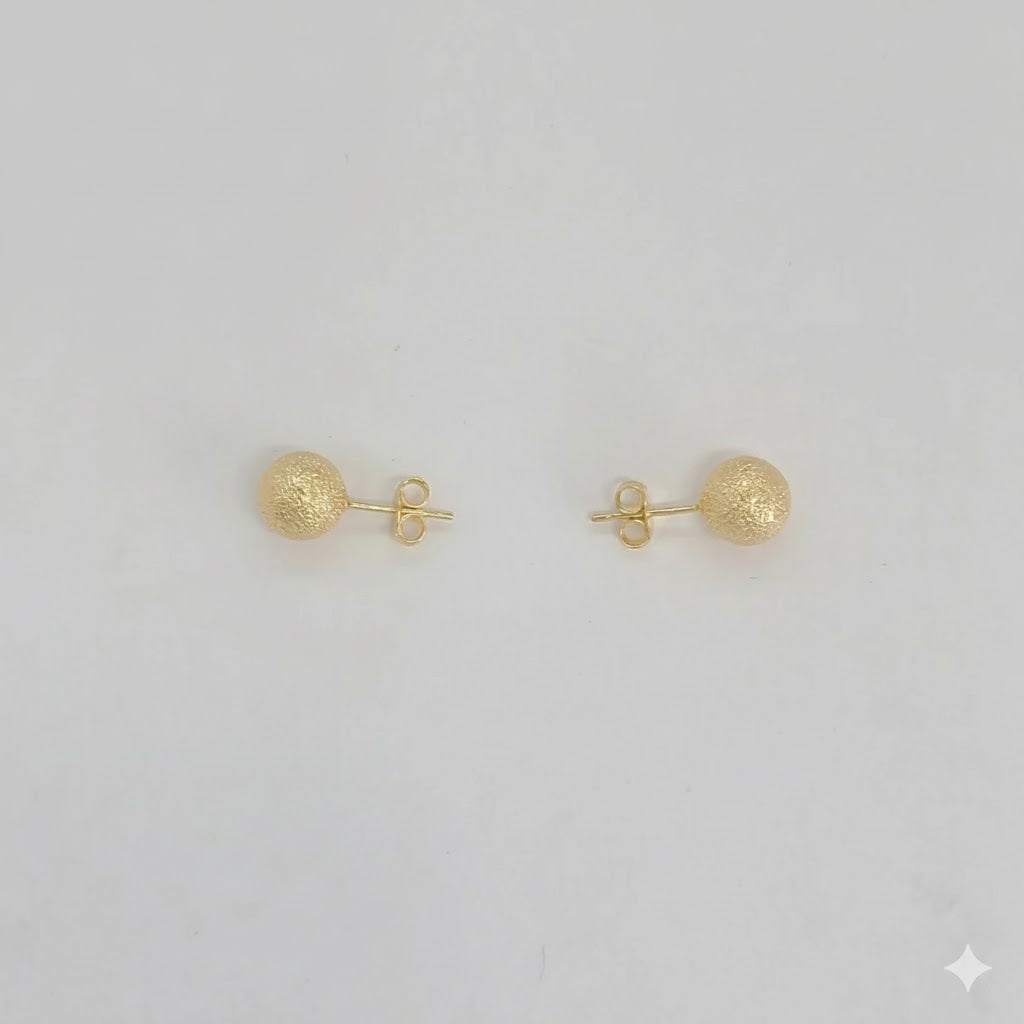 (1-1077) Laminado de Oro - Pendientes de Bolas - BGF