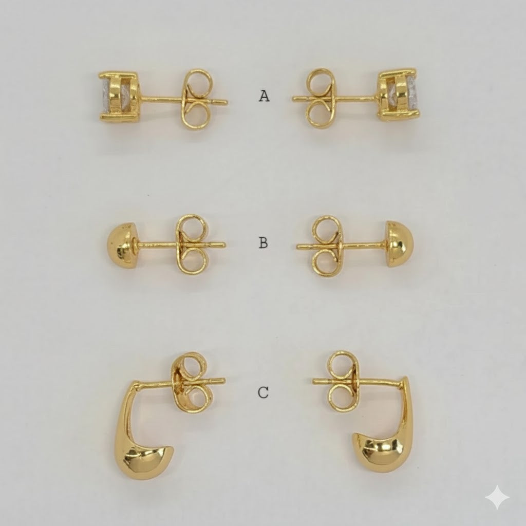 (1-1091) Laminado de Oro - Pendientes - BGO