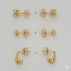 (1-1091) Laminado de Oro - Pendientes - BGO