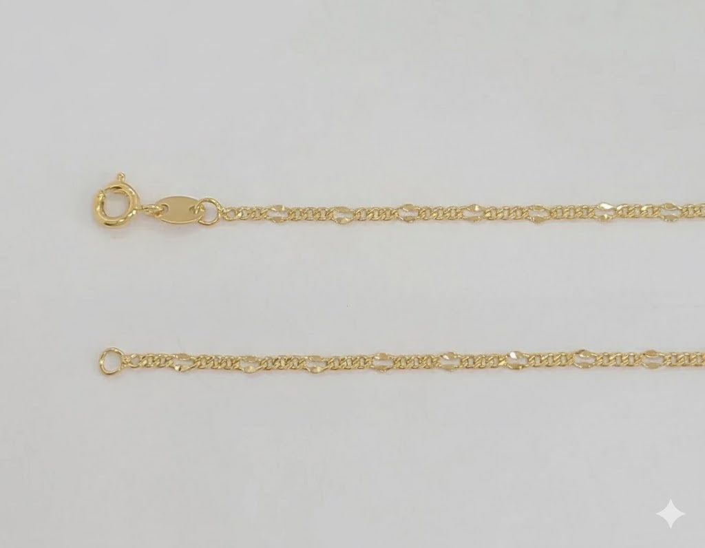 (1-1801) Laminado dorado - Cadena de eslabones Figaro alternativa de 2,5 mm - BGF