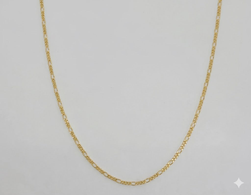 (1-1943) Laminado dorado - Cadena de eslabones Figaro de 2 mm - BGF