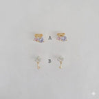 (1-1132) Laminado de Oro - Pendientes de Botón - BGO