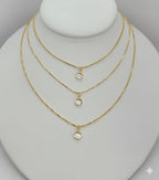 (1-6332) Collar de capas de circonitas laminadas en oro - BGF