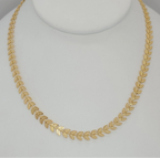 (1-6067) Collar de eslabones de hoja laminados en oro - BGF