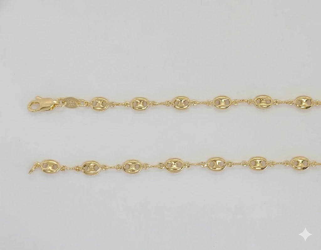 (1-1573) Cadena de eslabones huecos laminados en oro de 5,5 mm - BGF