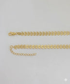 (1-6067) Collar de eslabones de hoja laminados en oro - BGF