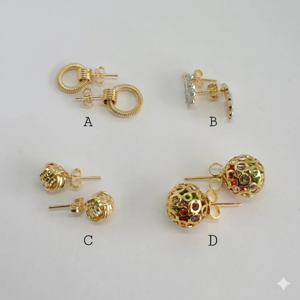 (1-1033) Pendientes de oro laminado - BGF