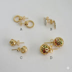 (1-1033) Pendientes de oro laminado - BGF