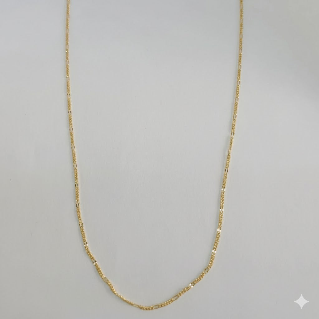 (1-1755) Laminado dorado - Cadena de eslabones Figaro de 2 mm - BGF