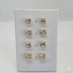 (1-1083) Pendientes de circonita laminada en oro - BGO