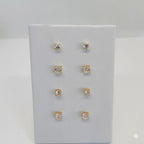 (1-1080) Pendientes de circonita laminada en oro - BGO