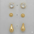 (1-1091) Laminado de Oro - Pendientes - BGO