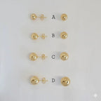 (1-1078) Pendientes de botón con bolas laminadas en oro - BGF