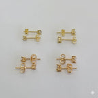 (1-1079) Pendientes de circonita laminada en oro - BGO